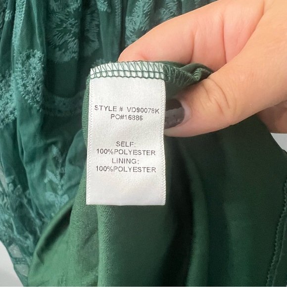 Pink Blush Green Short Sleeve V Neck Lace Overlay Maternity Maxi Dress - Picture 11 of 11